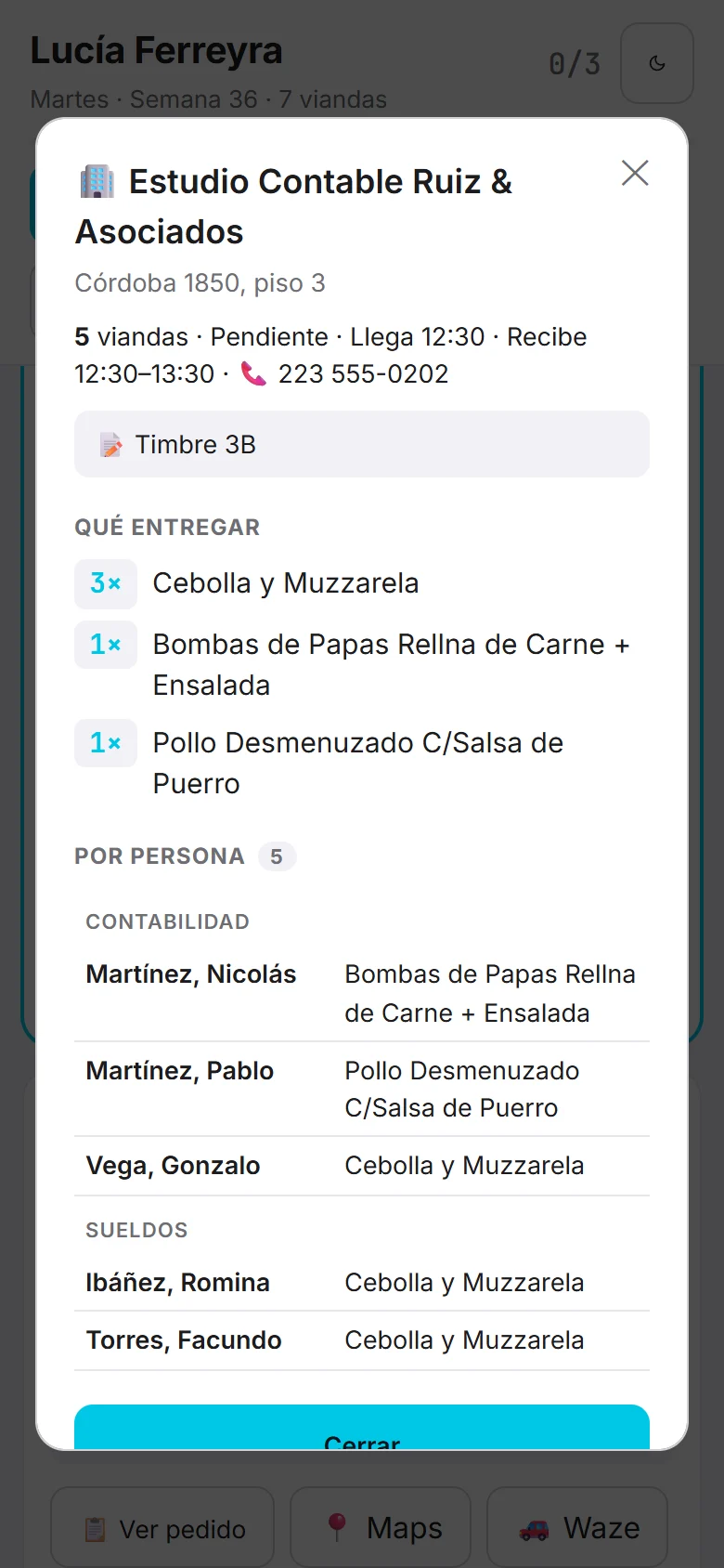 Detalle de lo que hay que entregar en el Estudio Contable Ruiz, por persona